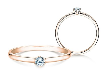 Engagement ring Melody in 18K rosé gold with diamond 0.10ct G/SI
