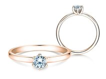 Engagement ring Melody in 18K rosé gold with diamond 0.40ct G/VS