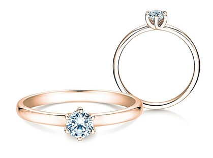 Engagement ring Melody in 18K rosé gold with diamond 0.40ct G/SI