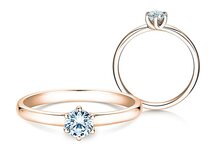 Engagement ring Melody in 14K rosé gold with diamond 0.50ct H/SI
