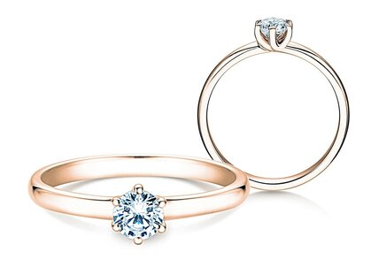 Engagement ring Melody in 18K rosé gold with diamond 0.50ct H/SI