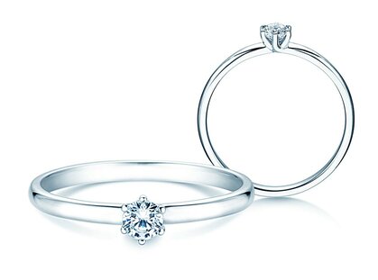 Engagement ring Melody in 18K white gold with diamond 0.15ct G/IF