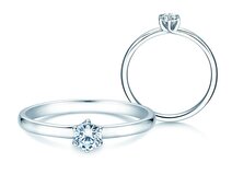 Engagement ring Melody in 14K white gold with diamond 0.25ct H/SI