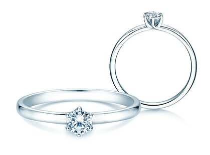 Engagement ring Melody in platinum 950/- with diamond 0.25ct G/SI