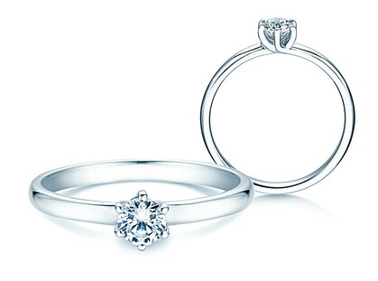 Engagement ring Melody in 14K white gold with diamond 0.40ct G/SI