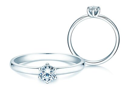 Engagement ring Melody in 14K white gold with diamond 0.50ct H/SI