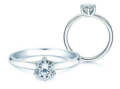 Engagement ring Melody in 18K white gold with diamond 0.75ct G/SI