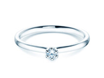 Engagement ring Classic 6 in silver 925/- with diamond 0.05ct G/SI