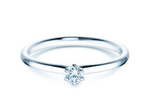 Engagement ring Classic 6 in 14K white gold with diamond 0.10ct G/SI
