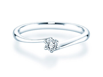 Engagement ring Devotion in 14K white gold with diamond 0.10ct