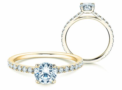 Engagement ring Pure Diamond in 18K yellow gold with diamonds 1.17ct G/SI