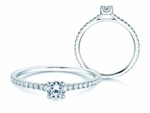 Engagement ring Pure Diamond in 14K white gold with diamonds 0.49ct G/SI