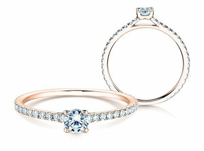 Engagement ring Pure Diamond in 18K rosé gold with diamonds 0.54ct