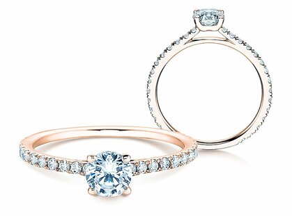 Engagement ring Pure Diamond in 18K rosé gold with diamonds 0.92ct G/SI
