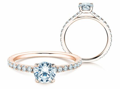 Engagement ring Pure Diamond in 14K rosé gold with diamonds 1.17ct