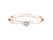 Engagement ring Classic Petite in 14K rosé gold with diamond 0.07ct G/SI
