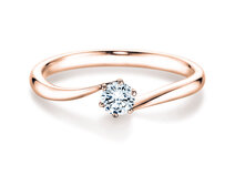 Engagement ring Devotion in 14K rosé gold with diamond 0.50ct G/SI
