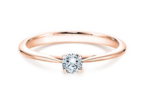 Engagement ring Delight in 14K rosé gold with diamond 0.25ct G/SI