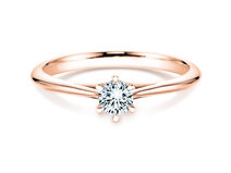 Engagement ring Heaven 6 in 14K rosé gold with diamond 0.25ct G/SI