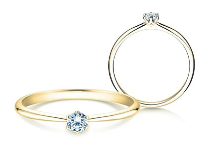 Engagement ring Spirit in 18K yellow gold with diamond 0.20ct G/SI