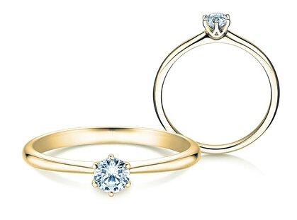 Engagement ring Spirit in 18K yellow gold with diamond 0.25ct G/SI