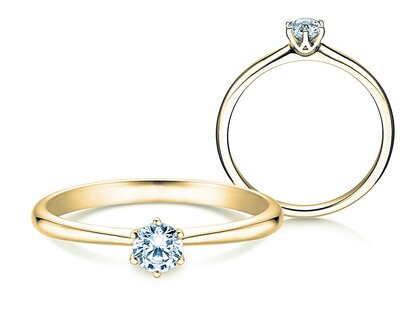 Engagement ring Spirit in 14K yellow gold with diamond 0.25ct G/SI