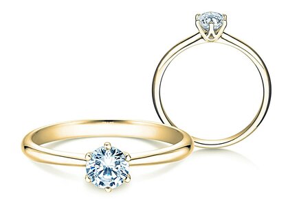 Engagement ring Spirit in 18K yellow gold with diamond 0.40ct G/SI