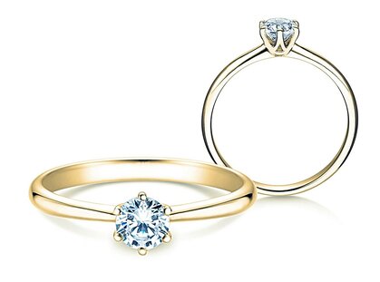 Engagement ring Spirit in 18K yellow gold with diamond 0.50ct G/SI