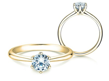 Engagement ring Spirit in 14K yellow gold with diamond 0.75ct G/SI