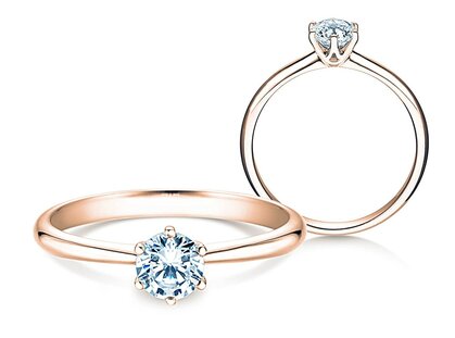 Engagement ring Spirit in 18K rosé gold with diamond 0.40ct G/SI