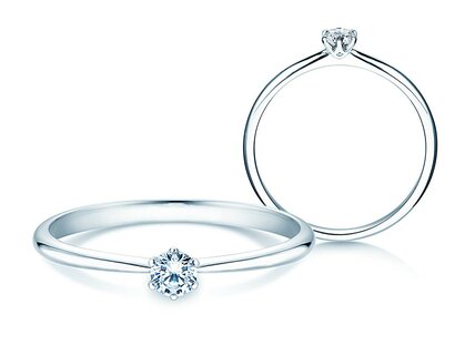 Engagement ring Spirit in 14K white gold with diamond 0.20ct G/SI