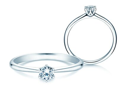 Engagement ring Spirit in 18K white gold with diamond 0.25ct G/SI