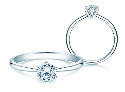 Engagement ring Spirit in 14K white gold with diamond 0.40ct G/SI