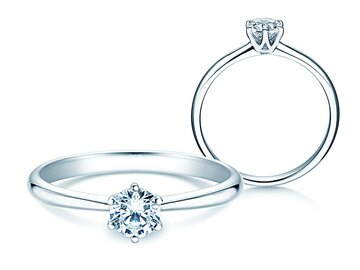 Engagement ring Spirit in 14K white gold with diamond 0.50ct G/SI