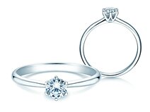 Engagement ring Spirit in 14K white gold with diamond 0.50ct G/SI