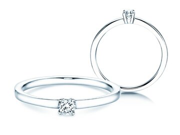 Engagement ring Modern Petite in white gold