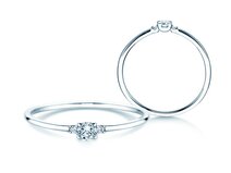 Engagement ring Glory Petite in 14K white gold with diamonds 0.10ct G/SI