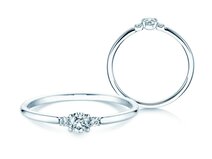 Engagement ring Glory Petite in 14K white gold with diamonds 0.20ct G/SI