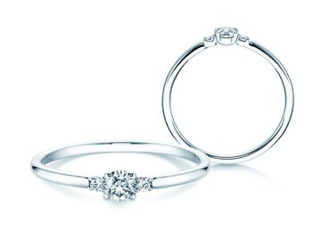 Engagement ring Glory Petite in 14K white gold with diamonds 0.20ct