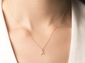 Letter pendant Classic A in 9K yellow gold polished