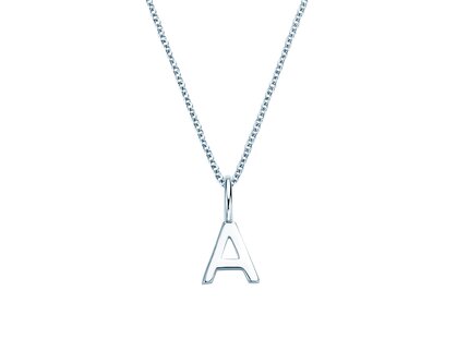 Letter pendant Classic in 14K white gold