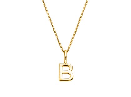 Letter pendant Classic B in 14K yellow gold polished