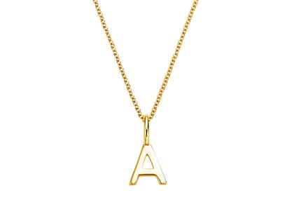 Letter pendant Classic A in 9K yellow gold polished
