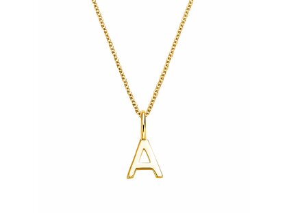Letter pendant Classic A in 14K yellow gold polished