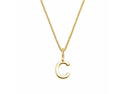 Letter pendant Classic C in 14K yellow gold polished