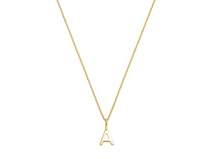 Letter pendant Classic A in 9K yellow gold polished