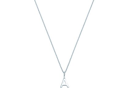 Letter pendant Classic A in 14K white gold polished
