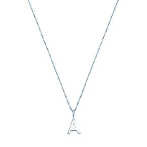 Letter pendant Classic A in 14K white gold polished