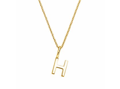 Letter pendant Classic H in 14K yellow gold polished