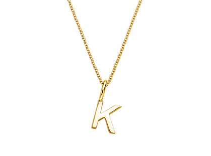 Letter pendant Classic K in 9K yellow gold polished